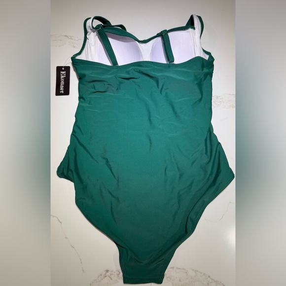 Ekouaer Women's One Piece Swimsuit Ruched Tummy Control Bathing Suits, Size:L - Picture 6 of 7